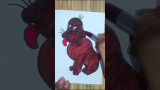 How to draw a puppy🐕 Dog shorts art browndog doglover dogs [upl. by Dnalerb]