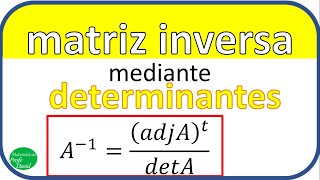 Calcular matriz inversa por determinantes [upl. by Aleciram278]