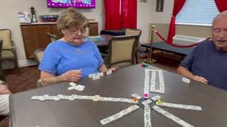 Playing Mexican Train Dominoes with our Assisted Living Residents [upl. by Elleynad]