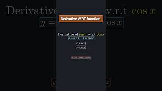 The Derivative You Didnt See Coming sinx wrt cos⁡𝑥cosxmaths [upl. by Aiyekal]