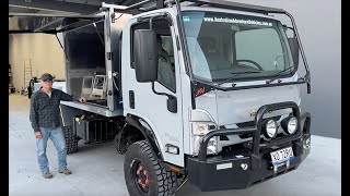 Isuzu NPS300 with Canopy amp Camper gets Scotty AI 24V 10000Wh of Lithium 5000W Inverter [upl. by Sileas]