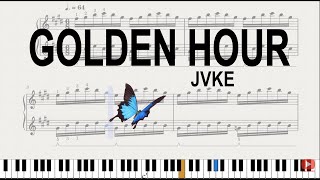 Golden Hour piano tutorial  JVKE  FREE SHEET MUSIC [upl. by Nonarb321]