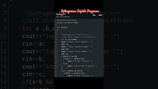 Pythagorean Triplets in C  shortsfeed shorts coding cpp pythagoreantheorem [upl. by Hillard]