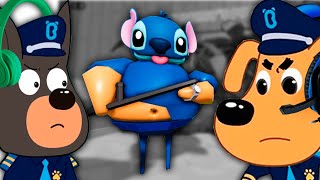 Sheriff Labrabor and Dobie Escape STITCH BARRYS PRISON RUN [upl. by Tahp]