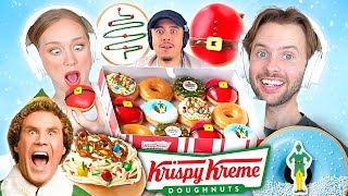 Tasting VIRAL Celebrity Foods ELF KRISPY KREME Donuts Collab [upl. by Eigla]