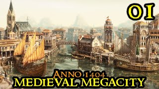 Anno 1404 MEGACITY  The Beginning  HARD Difficulty HISTORY amp IAAM Mod  City Builder Part 01 [upl. by Simetra654]