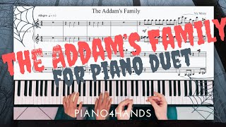 🕷️ The Addams Family Theme 🕸️ for Piano four Hands [upl. by Mallissa]