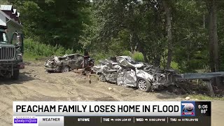 Peacham family escaped flooding just in time home destroyed [upl. by Anaz]