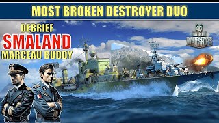 Most Broken Destroyer Duo Smaland amp Marceau Clan Battles worldofwarships [upl. by Attegroeg]