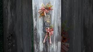 Fall Door Hanger Wreath for Autumn [upl. by Dihsar]