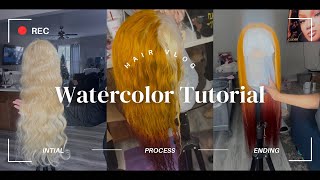 HOW TO DYE 613 BLONDE WIG  WATERCOLOR METHOD [upl. by Refanej]