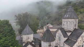 Church Armenia drone Misty Foggy 4K [upl. by Sorac]