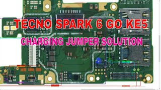 TECNO SPARK 6 GO KE5 CHARGING PROBLEM JUMPER SOLUTION [upl. by Hickie]