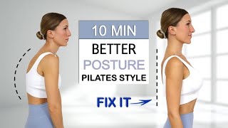 10 Min Fix Your Posture  Pilates Style  Daily Routine  Stretch amp Strengthen Your Back  No Repeat [upl. by Urion477]