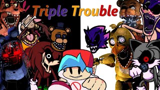 🎶Fnf Triple Trouble METAL VERSION But The Withered Animatronics Sing It🎶 [upl. by Ellekim]