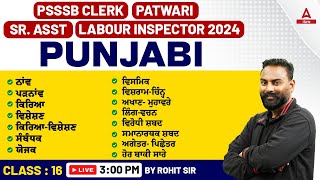 PSSSB Clerk Patwari Senior Assistant Labour Inspector 2024  Punjabi Class By Rohit Sir [upl. by Hakim439]