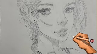 How to Draw Girl Face Sketch  Sketching Faces  Sketch Diaries [upl. by Morton]