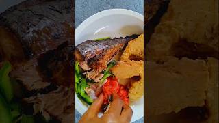 Ghana Kenkey Banku and fried fish recipe foodblogger ghanafoodrecipebankufriedfish ghanafood [upl. by Eirod]