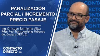 Entrevista con Christian Sarmiento  Pdte Fed Transportistas Urbanos del Guayas FETUG  Ecuavisa [upl. by Ikkim]