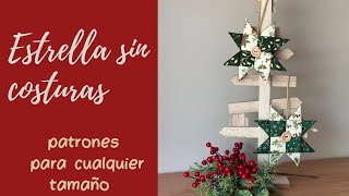 Aprovecha tus retales Estrella de Navidad sin coser Tutorial gratuito 194 [upl. by Edwyna]