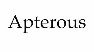 How to Pronounce Apterous [upl. by Llehcam]