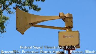 Federal Signal Thunderbolt 1003 Special Test  Alternate Wail  Bement IL  8123 [upl. by Tirb822]