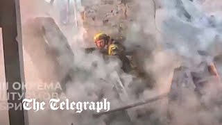 Ukrainian soldiers dive for cover as shells explode all around them near Bakhmut [upl. by Nichole]