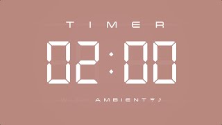 2 Min Digital Timer with Ambient Music amp Simple Beeps 🤎 [upl. by Ynnub]