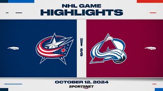 NHL Highlights  Blue Jackets vs Avalanche  October 12 2024 [upl. by Nitsed]