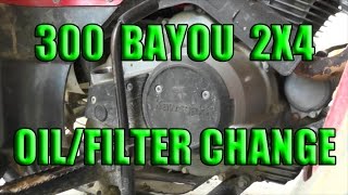 Kawasaki Bayou 300 Oil Change [upl. by Mortie]