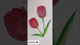 tulip glow painting shorts art painting [upl. by Eilyab]