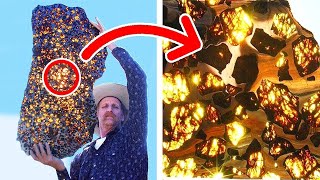 Man Cuts Open a Rare Meteorite He DiscoveredWhat Was Found Inside is Truly Mind Blowing [upl. by Nosirrag]