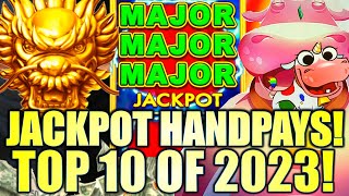 TOP 10 BIGGEST JACKPOTS OF 2023 🤑 MY BEST WINS FROM THE YEAR Slot Machine Wins [upl. by Mullane718]