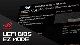 ASUS Z690 Motherboard UEFI BIOS EZ Mode Overview amp Guide [upl. by Anhsirk]