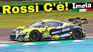 Valentino Rossi VR46 debuts at the GT World Challenge Europe Imola 2022  Audi R8 LMS Evo II GT3 [upl. by Everick760]