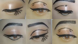 5 different graphic eyeliner looks eyeliner egyptian eyemakeup look makeup wingedeyeliner diy [upl. by Tiffie]