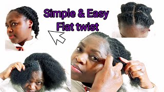 How To Flat Twist Your Own Hair Beginners Friendly4c Natural Hair Flat Twist [upl. by Scribner]