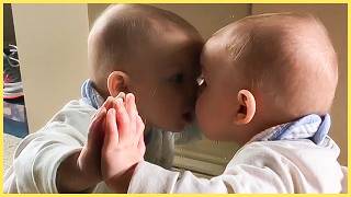 Whos That Baby In The Mirror  Funny Baby Video [upl. by Enelyt]