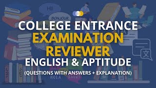 College Entrance Exam Reviewer  Common Questions English amp Aptitude  Q amp A with Explanation [upl. by Jennica]