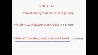 Ünite II içeriği  Matematik Dersleri [upl. by Seale]