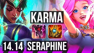 KARMA amp Aphelios vs SERAPHINE amp Caitlyn SUP  5521 500 games  NA Master  1414 [upl. by Sisak]