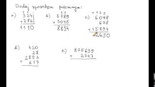 Dodawanie pisemne liczb naturalnych [upl. by Phylis]