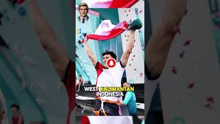 Olympics  Veddriq Leonardo Wins Indonesias First Gold from Sport Climbing olympics climbing [upl. by Stafani]