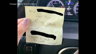 Woman rescued from kidnapping after passing note to gas station customer authorities say [upl. by Anaerb]