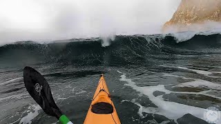 Ducking Very BIG Waves With Kayak Turtle Rolls [upl. by Eliza228]