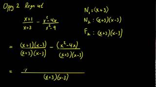 00063 Brøkregning  Addisjon og subtraksjon av brøker med flerleddete nevnere [upl. by Bega]