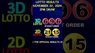 Lotto Result November 22 2024 2pm Draw shorts [upl. by Analem]