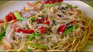 Pancit Bihon Canton with Chicken and Pork [upl. by Alister]