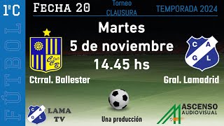 PRIMERA C  CENTRAL BALLESTER  GRAL LAMADRID  FECHA 20 [upl. by Tongue970]