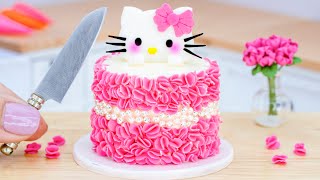 Satisfying Miniature Hello Kitty Cake Decorating  Best Strawberry Cake Recipe By Mini Tasty [upl. by Hasan]